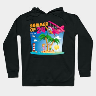 The summer of 2024 - funny and colourful illustration Hoodie